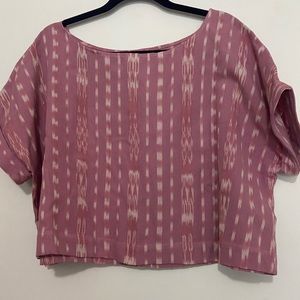 Stela 9 Pink Cropped Easy Jaspe Top